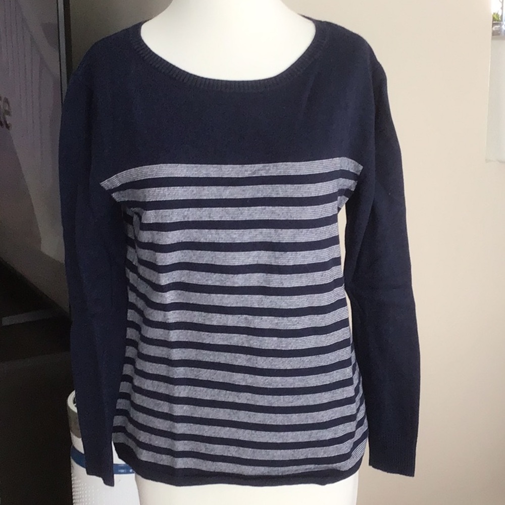 Navy Striped Women's Sweater